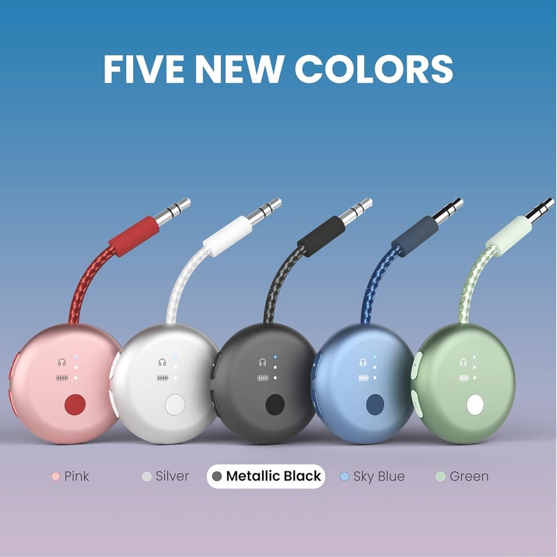 Avantree ساوندجيت R1 – محول بلوتوث للطائرات لمدة 25 ساعة لجميع AirPods (Pro/Max) مع شريحة كوالكوم و aptX Adaptive، ناقل صوت لاسلكي للسفر بالطائرة، يعمل مع سماعات Bose وغيرها من السماعات. - Image 3